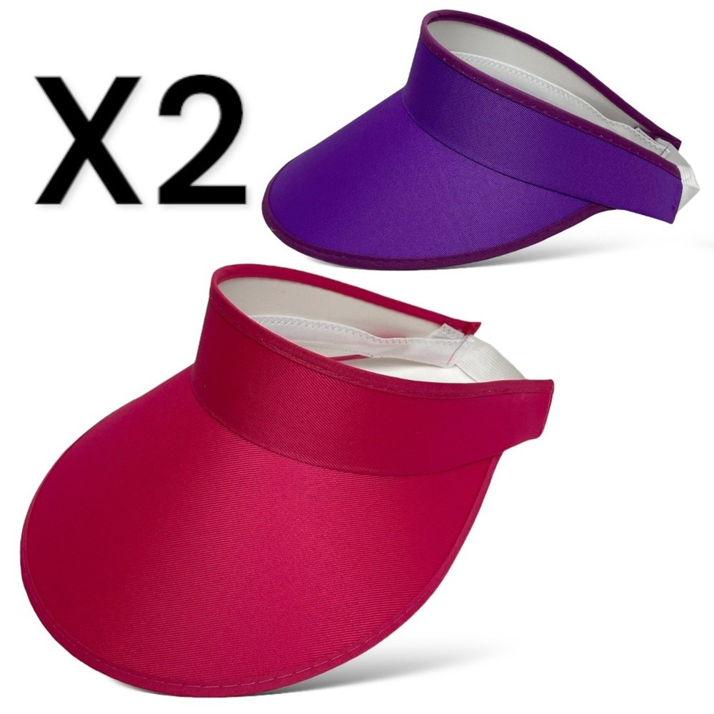Women’s Sports Sun Visor, Adjustable, Tennis, Golf, Headband Cap Fuchsia /Purple